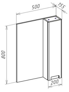 Зеркало-шкаф Bellezza Пегас 50см левый красный 00000011161